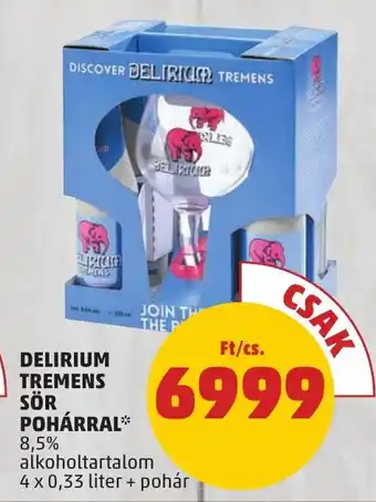 PENNY DELIRIUM TREMENS SÖR POHÁRRAL 4 x 0,33 l ajánlat