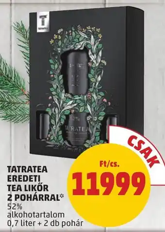 TATRATEA EREDETI TEA LIKŐR 2 POHÁRRAL 0,7 l + 2 db pohár