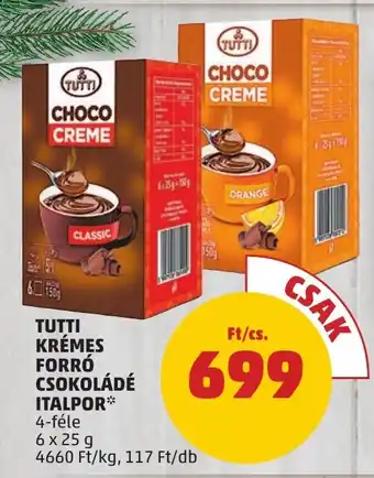 TUTTI KRÉMES FORRÓ CSOKOLÁDÉ ITALPOR 6 x 25 g