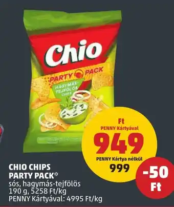 PENNY CHIO CHIPS PARTY PACK 190 g ajánlat