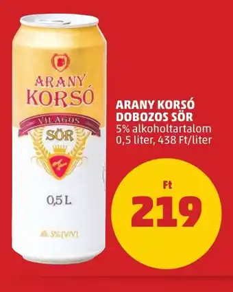 PENNY ARANY KORSÓ DOBOZOS SÖR 0,5 l ajánlat