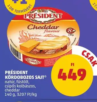 PENNY PRÉSIDENT KÖRDOBOZOS SAJT 140 g ajánlat