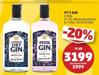 PENNY PY'S GIN 0,7 l ajánlat