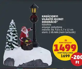 PENNY KARÁCSONYI VILÁGÍTÓ JELENET DEKORÁCIÓ 2 db ajánlat