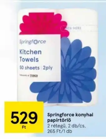 Tesco Springforce konyhai papírtörlő 2 db ajánlat