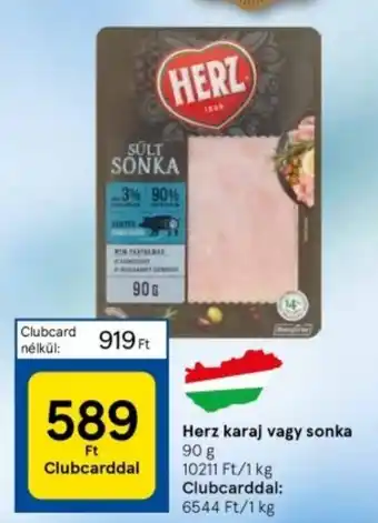 Tesco Herz karaj vagy sonka 90 g ajánlat