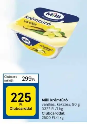 Tesco Milli krémtúró 90 g ajánlat