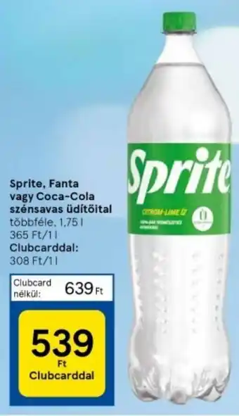 Tesco Sprite, Fanta vagy Coca-Cola szénsavas üdítőital 1,75 l ajánlat
