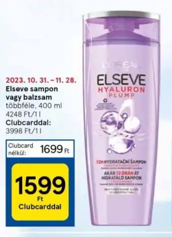 Tesco Elseve sampon vagy balzsam 400 ml ajánlat