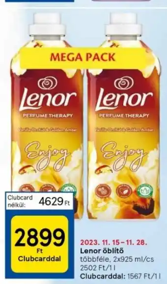 Tesco Lenor öblítő 2 x 925 ml ajánlat