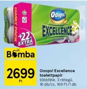 Tesco Ooops! Excellence toalettpapír 16 db ajánlat