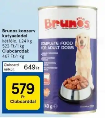 Tesco Brunos konzerv kutyaeledel 1,24 kg ajánlat