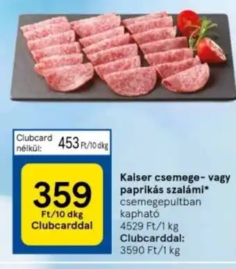 Tesco Kaiser csemege- vagy paprikás szalámi 10 dkg ajánlat