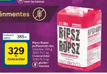 Tesco Ripsz Ropsz puffasztott rizs 100 g ajánlat