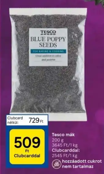 Tesco Tesco mák 200 g ajánlat