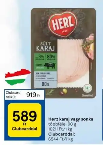 Tesco Herz karaj vagy sonka 90 g ajánlat