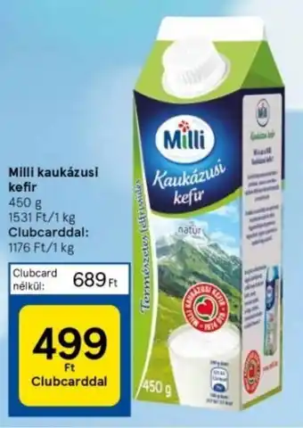 Tesco Milli kaukázusi kefir 450 g ajánlat