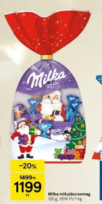 Tesco Milka mikuláscsomag 126 g ajánlat