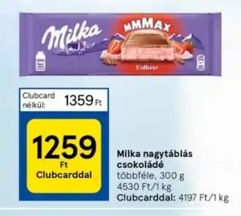 Tesco Milka nagytáblás csokoládé 300 g ajánlat