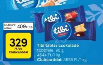 Tesco Tibi táblás csokoládé 90 g ajánlat