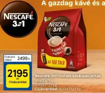 Tesco Nescafé 3in1 instant kávéspecialitás 30 x 17 g ajánlat