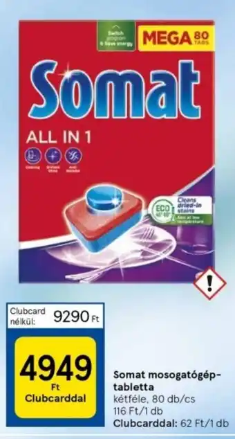 Tesco Somat mosogatógép-tabletta 80 db ajánlat