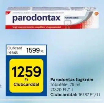 Tesco Parodontax fogkrém 75 ml ajánlat