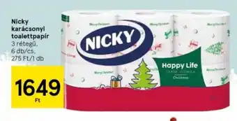 Tesco Nicky karácsonyi toalettpapír 6 db ajánlat