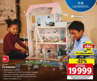 Lidl Playtive Fa babaház 1 db ajánlat