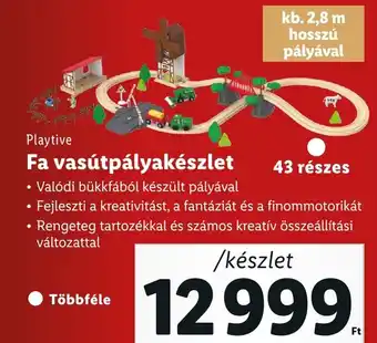 Lidl Playtive Fa vasútpályakészlet 43 részes ajánlat