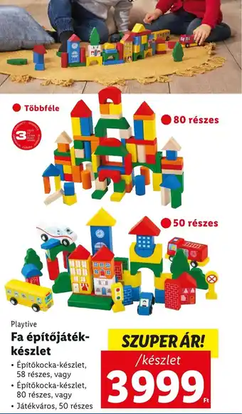 Lidl Playtive Fa építőjáték-készlet ajánlat