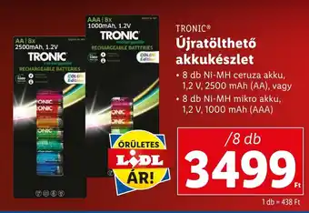 Lidl TRONIC Újratölthető akkukészlet 8 db ajánlat