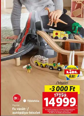 Lidl Playtive Fa vasút- / autópálya-készlet ajánlat