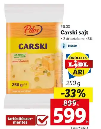 Lidl PILOS Carski sajt 250 g ajánlat