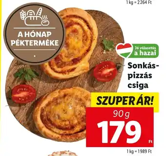 Lidl Sonkás- pizzás csiga 90 g ajánlat