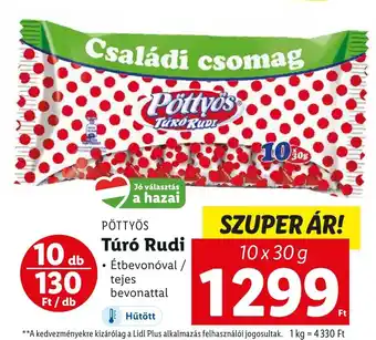 Lidl PÖTTYÖS Túró Rudi 10 x 30 g ajánlat
