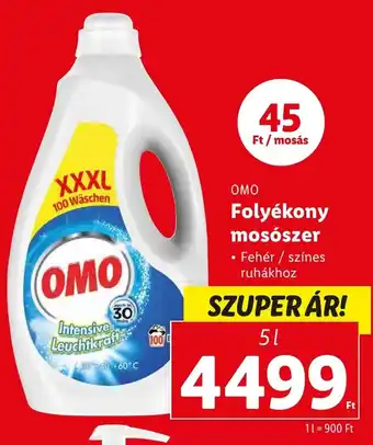 Lidl OMO Folyékony mosószer 5 l ajánlat
