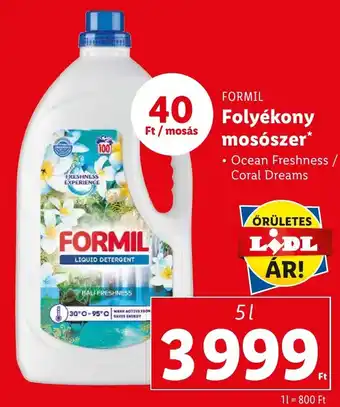 Lidl FORMIL Folyékony mosószer 5 l ajánlat