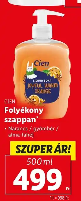 Lidl CIEN Folyékony szappan 500 ml ajánlat