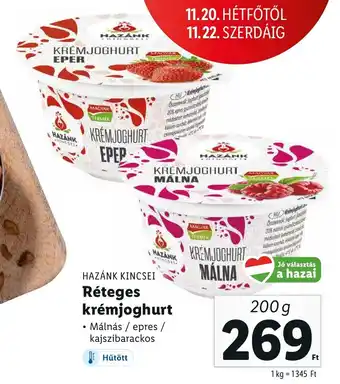 Lidl HAZÁNK KINCSEI Réteges krémjoghurt 200 g ajánlat