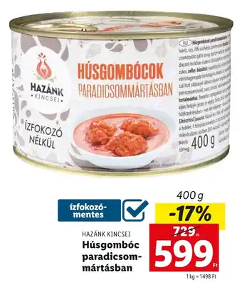 Lidl HAZÁNK KINCSEI Húsgombóc paradicsom-mártásban 400 g ajánlat