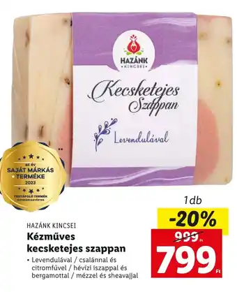 Lidl HAZÁNK KINCSEI Kézműves kecsketejes szappan 1 db ajánlat