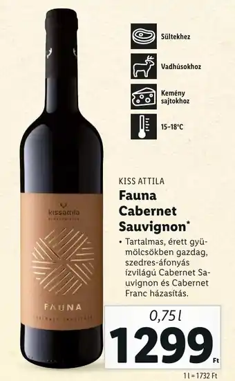 Lidl KISS ATTILA Fauna Cabernet Sauvignon 0,75 l ajánlat
