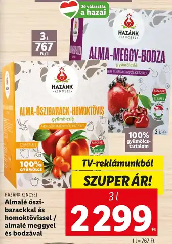 Lidl HAZÁNK KINCSEI Almalé őszi-barackkal és homoktövissel stb. 3 l ajánlat