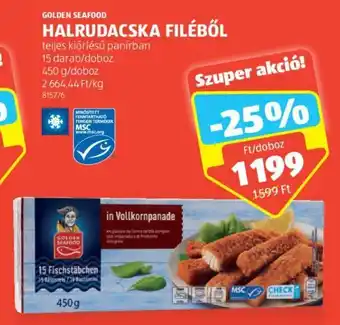 ALDI GOLDEN SEAFOOD HALRUDACSKA FILÉBŐL 450 g ajánlat