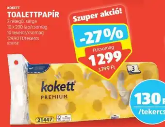 ALDI KOKETT TOALETTPAPÍR 10 x 200 lap ajánlat