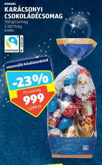 ALDI MONARC KARÁCSONYI CSOKOLÁDÉCSOMAG 300 g ajánlat
