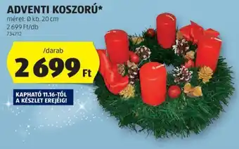 ALDI ADVENTI KOSZORÚ 1 db ajánlat