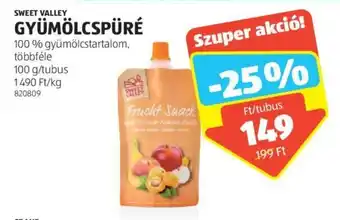 ALDI SWEET VALLEY GYÜMÖLCSPÜRÉ 100 g ajánlat