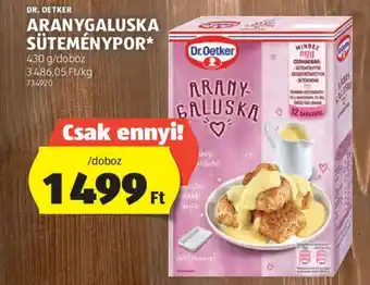 ALDI DR OETKER ARANYGALUSKA SÜTEMÉNYPOR 430g ajánlat
